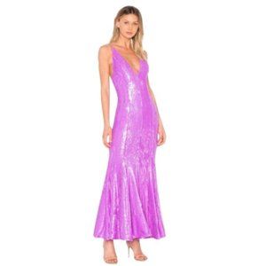 X by NBD Chiquitita Lavender Sequin Gown Dress S